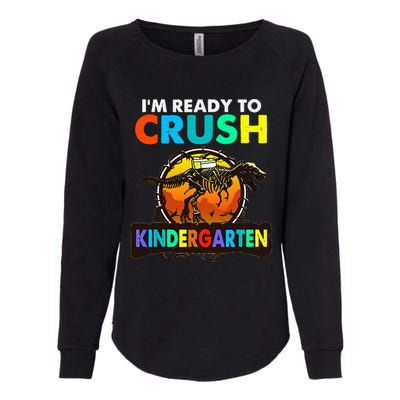 im ready to crush kindergarten back to school dinosaur Womens California Wash Sweatshirt