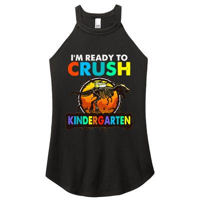 im ready to crush kindergarten back to school dinosaur Women's Perfect Tri Rocker Tank