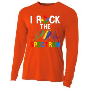 I Rock The Spectrum Autism Awareness Day Puzzle Heart Piece Gift Cooling Performance Long Sleeve Crew