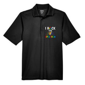 I Rock The Spectrum Autism Awareness Day Puzzle Heart Piece Gift Men's Origin Performance Pique Polo