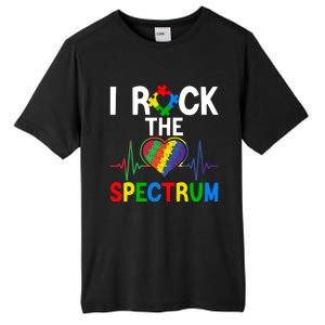 I Rock The Spectrum Autism Awareness Day Puzzle Heart Piece Gift Tall Fusion ChromaSoft Performance T-Shirt