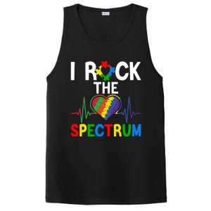 I Rock The Spectrum Autism Awareness Day Puzzle Heart Piece Gift PosiCharge Competitor Tank