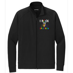 I Rock The Spectrum Autism Awareness Day Puzzle Heart Piece Gift Stretch Full-Zip Cadet Jacket