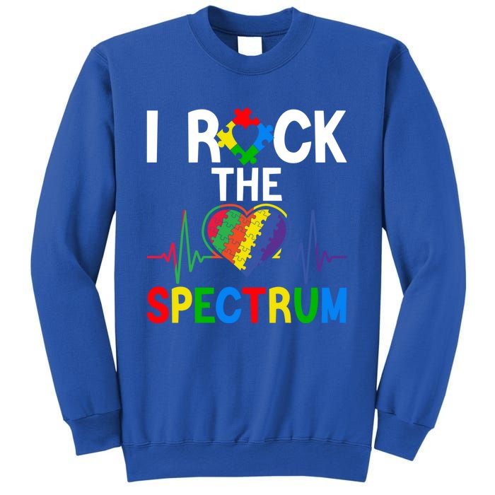 I Rock The Spectrum Autism Awareness Day Puzzle Heart Piece Gift Sweatshirt