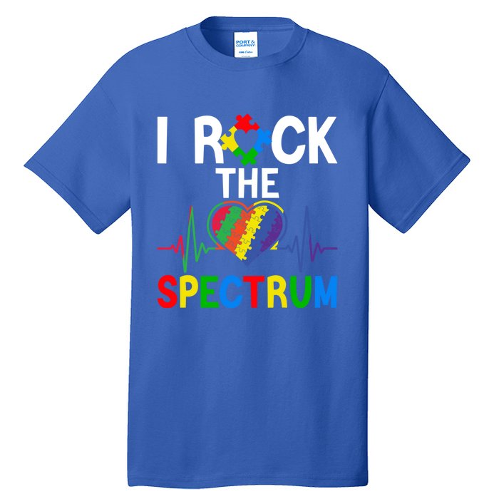 I Rock The Spectrum Autism Awareness Day Puzzle Heart Piece Gift Tall T-Shirt