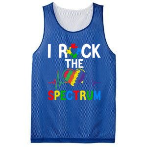 I Rock The Spectrum Autism Awareness Day Puzzle Heart Piece Gift Mesh Reversible Basketball Jersey Tank