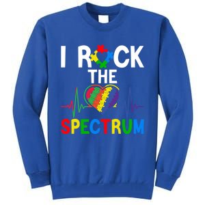 I Rock The Spectrum Autism Awareness Day Puzzle Heart Piece Gift Tall Sweatshirt