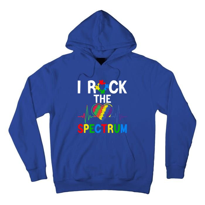 I Rock The Spectrum Autism Awareness Day Puzzle Heart Piece Gift Tall Hoodie