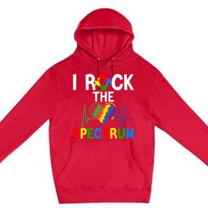 I Rock The Spectrum Autism Awareness Day Puzzle Heart Piece Gift Premium Pullover Hoodie