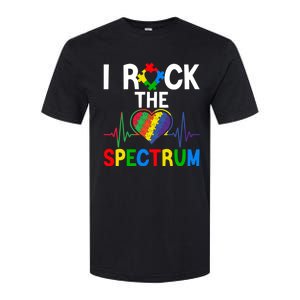 I Rock The Spectrum Autism Awareness Day Puzzle Heart Piece Gift Softstyle CVC T-Shirt