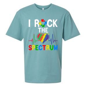 I Rock The Spectrum Autism Awareness Day Puzzle Heart Piece Gift Sueded Cloud Jersey T-Shirt