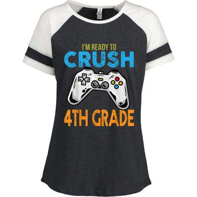 Im Ready To Crush 4th Grade Video Game Back To School Enza Ladies Jersey Colorblock Tee