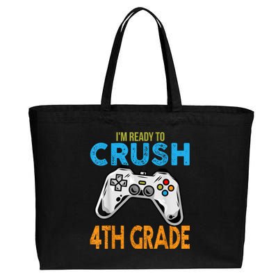 Im Ready To Crush 4th Grade Video Game Back To School Cotton Canvas Jumbo Tote