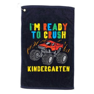  Im Ready To Crush Kindergarten Monster Truck First Day Boy Platinum Collection Golf Towel