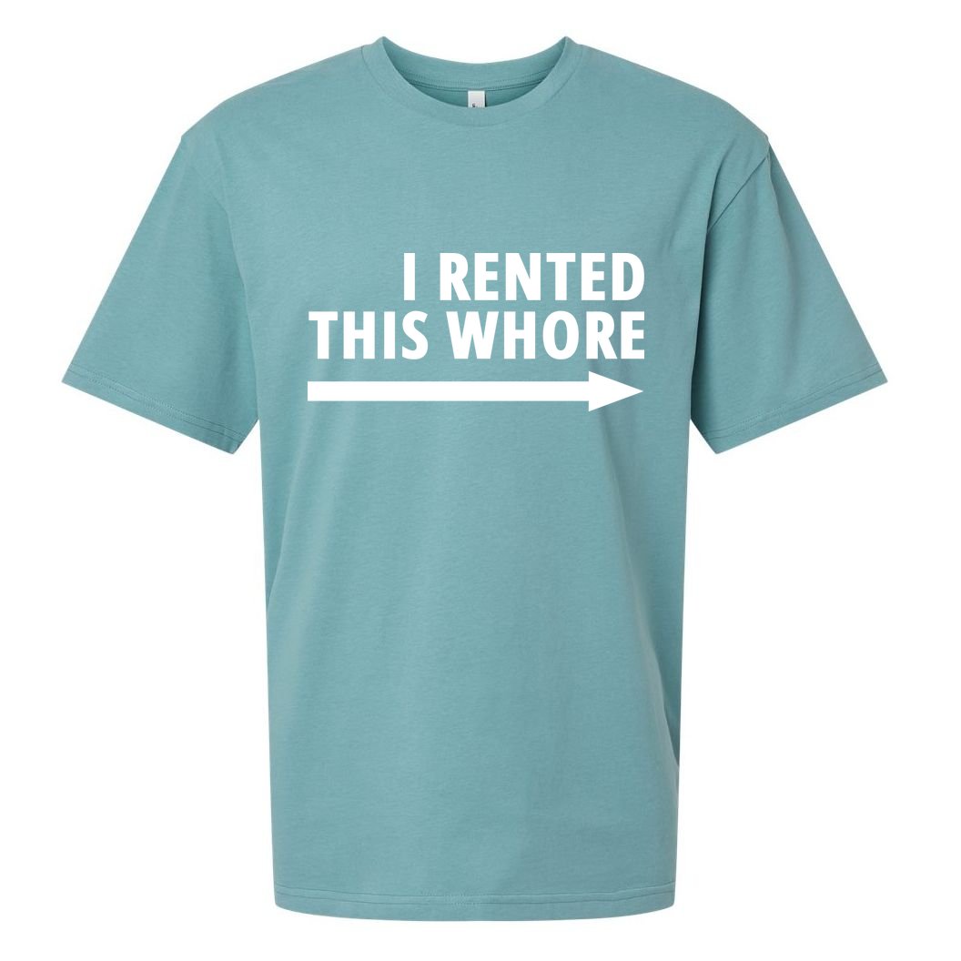 I Rented This Whore Funny Offensive Saying Sueded Cloud Jersey T-Shirt