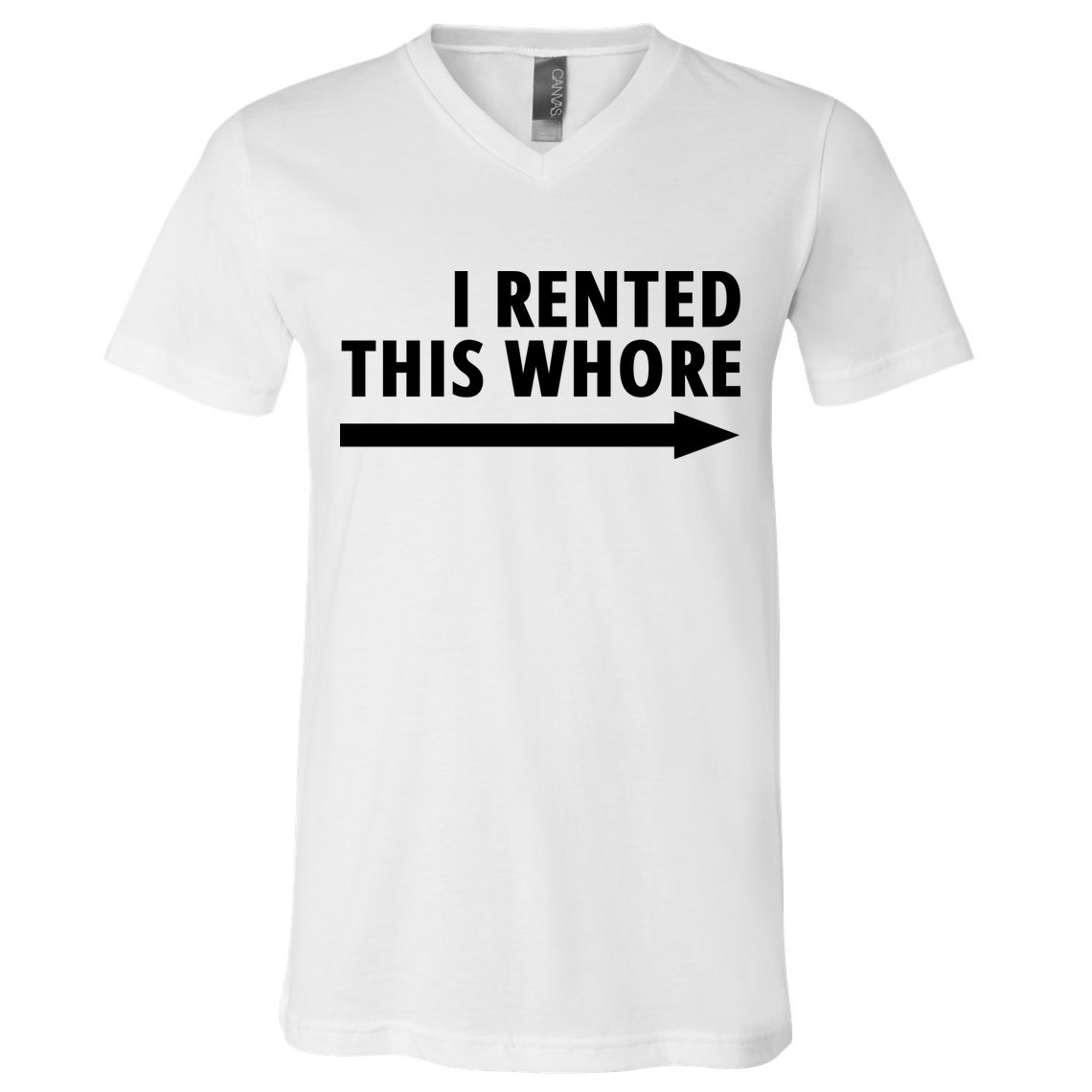 I Rented This Whore Funny Offensive Saying V-Neck T-Shirt