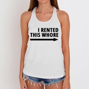 I Rented This Whore Funny Offensive Saying Women's Knotted Racerback Tank