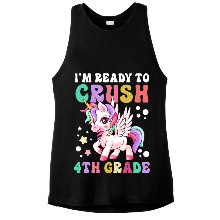 Im Ready To Crush 4Th Grade Cute Unicorn Back To School Meaningful Gift Ladies PosiCharge Tri-Blend Wicking Tank