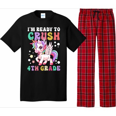 Im Ready To Crush 4Th Grade Cute Unicorn Back To School Meaningful Gift Pajama Set