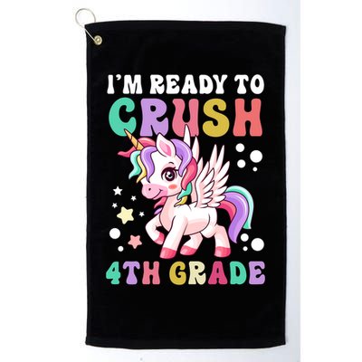 Im Ready To Crush 4Th Grade Cute Unicorn Back To School Meaningful Gift Golf Towel