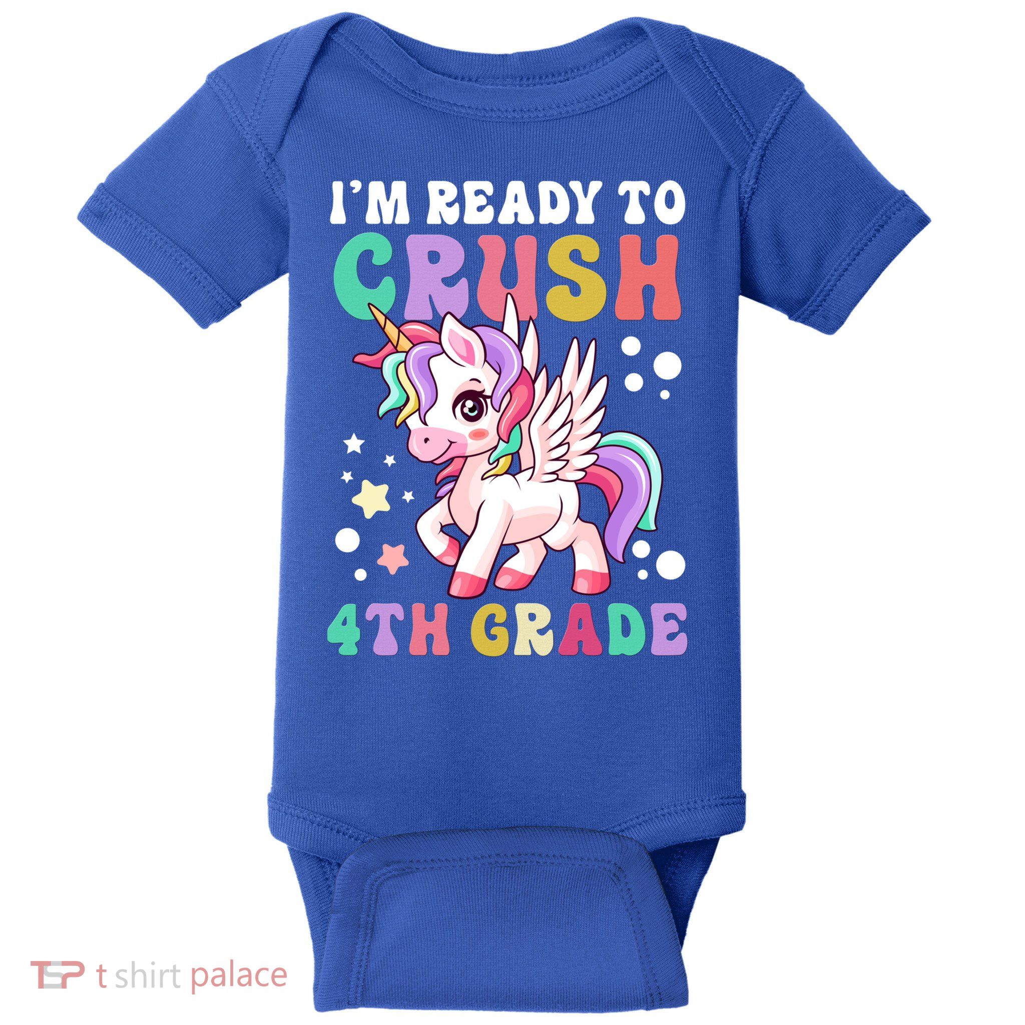 Im Ready To Crush 4Th Grade Cute Unicorn Back To School Meaningful Gift Baby Bodysuit