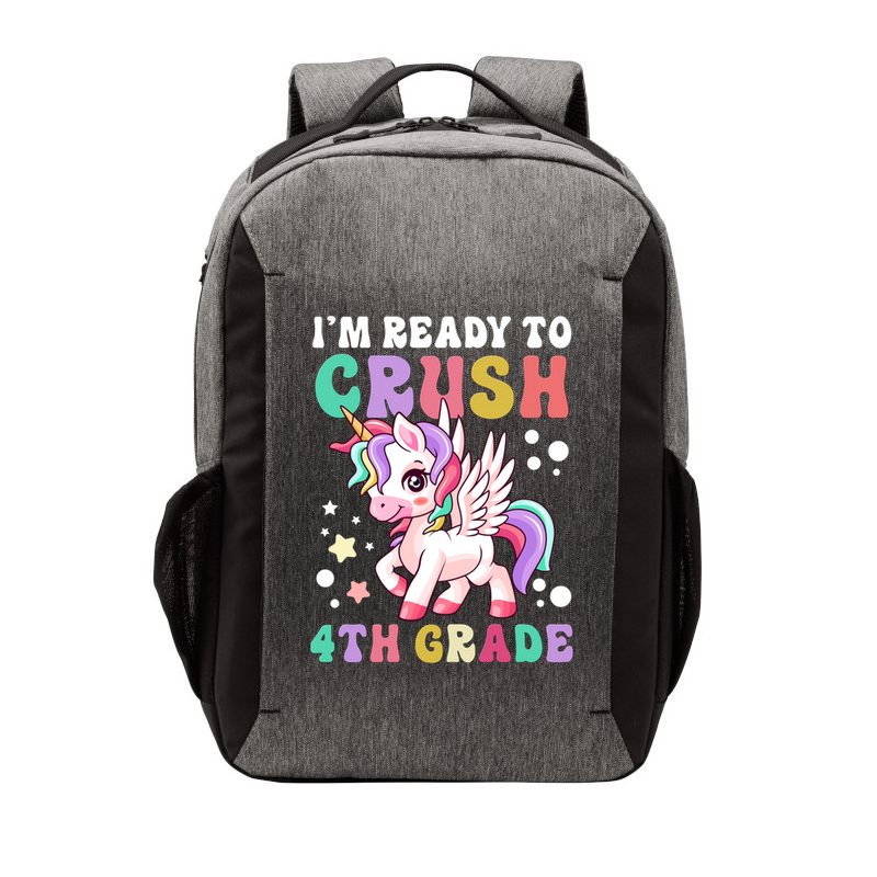 Im Ready To Crush 4Th Grade Cute Unicorn Back To School Meaningful Gift Vector Backpack