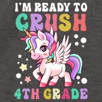 Im Ready To Crush 4Th Grade Cute Unicorn Back To School Meaningful Gift Vector Backpack