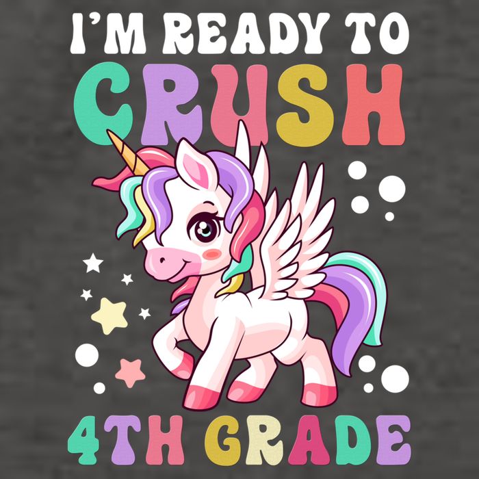 Im Ready To Crush 4Th Grade Cute Unicorn Back To School Meaningful Gift Vector Backpack