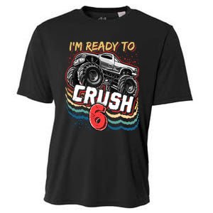 IM Ready To Crush 6 Monster Truck 6th Birthday Gift Boy Cooling Performance Crew T-Shirt