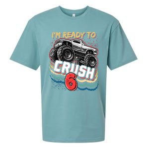 IM Ready To Crush 6 Monster Truck 6th Birthday Gift Boy Sueded Cloud Jersey T-Shirt