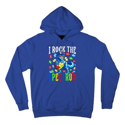 I Rock The Spectrum Autism Awareness Dinosaur Cool Gift Hoodie