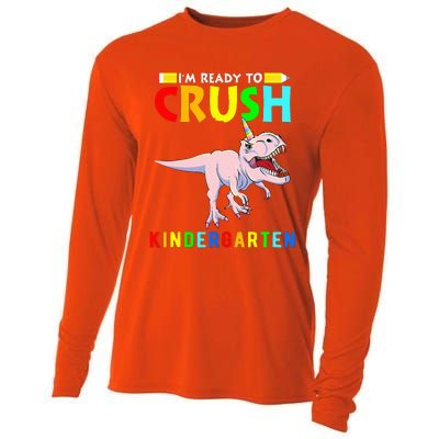 Im Ready To Crush Kindergarten Unicorn Dinosaur Cooling Performance Long Sleeve Crew