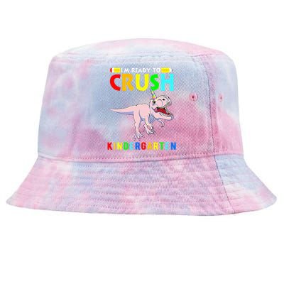 Im Ready To Crush Kindergarten Unicorn Dinosaur Tie-Dyed Bucket Hat