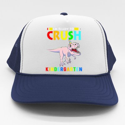 Im Ready To Crush Kindergarten Unicorn Dinosaur Trucker Hat