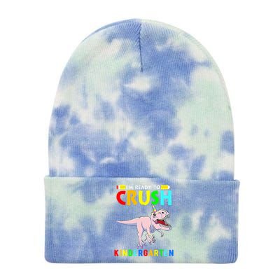 Im Ready To Crush Kindergarten Unicorn Dinosaur Tie Dye 12in Knit Beanie