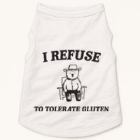 I Refuse To Tolerate Gluten Funny Cartoon Bear Meme Doggie Tank