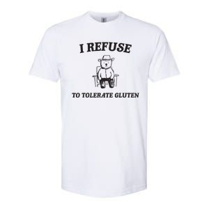 I Refuse To Tolerate Gluten Funny Cartoon Bear Meme Softstyle® CVC T-Shirt