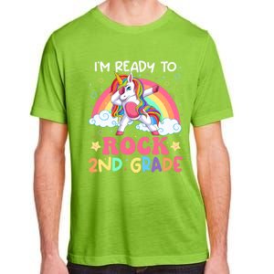 Im Ready To Rock 2Nd Grade Unicorn Dabbing Second Grade Gift Adult ChromaSoft Performance T-Shirt