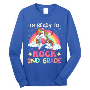 Im Ready To Rock 2Nd Grade Unicorn Dabbing Second Grade Gift Long Sleeve Shirt