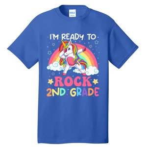 Im Ready To Rock 2Nd Grade Unicorn Dabbing Second Grade Gift Tall T-Shirt