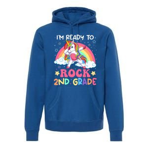 Im Ready To Rock 2Nd Grade Unicorn Dabbing Second Grade Gift Premium Hoodie