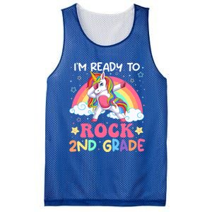 Im Ready To Rock 2Nd Grade Unicorn Dabbing Second Grade Gift Mesh Reversible Basketball Jersey Tank