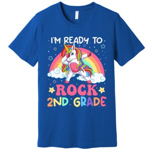 Im Ready To Rock 2Nd Grade Unicorn Dabbing Second Grade Gift Premium T-Shirt