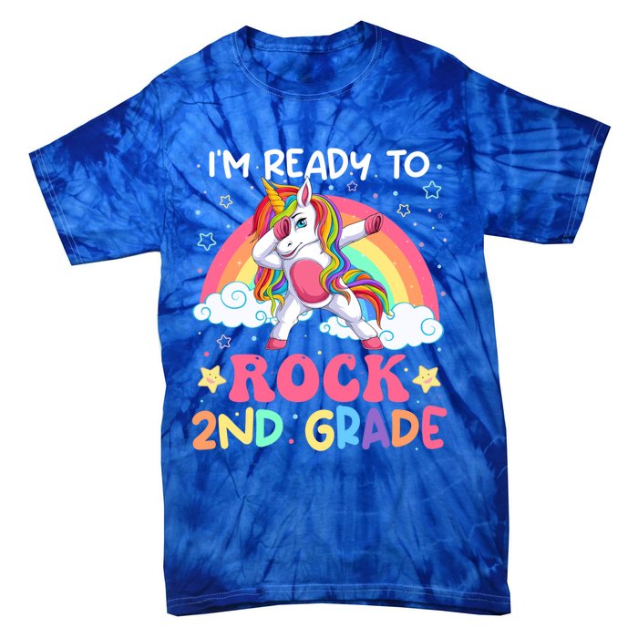 Im Ready To Rock 2Nd Grade Unicorn Dabbing Second Grade Gift Tie-Dye T-Shirt