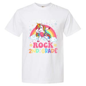 Im Ready To Rock 2Nd Grade Unicorn Dabbing Second Grade Gift Garment-Dyed Heavyweight T-Shirt