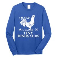 I Raise Tiny Dinosaurs Vintage Retro 70s Chicken Silhouette Gift Long Sleeve Shirt