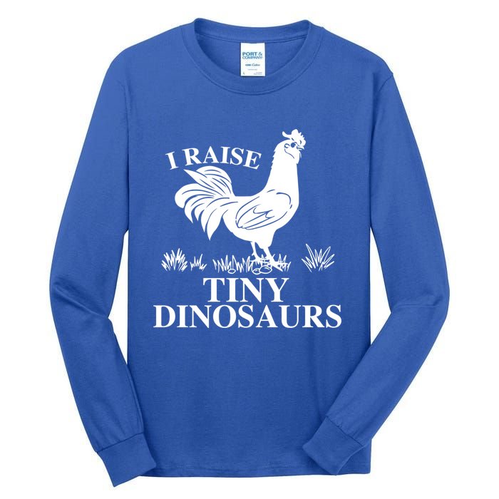 I Raise Tiny Dinosaurs Vintage Retro 70s Chicken Silhouette Gift Tall Long Sleeve T-Shirt