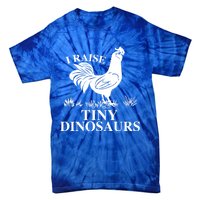 I Raise Tiny Dinosaurs Vintage Retro 70s Chicken Silhouette Gift Tie-Dye T-Shirt