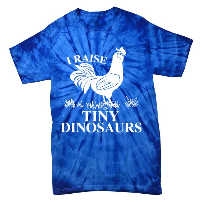 I Raise Tiny Dinosaurs Vintage Retro 70s Chicken Silhouette Gift Tie-Dye T-Shirt