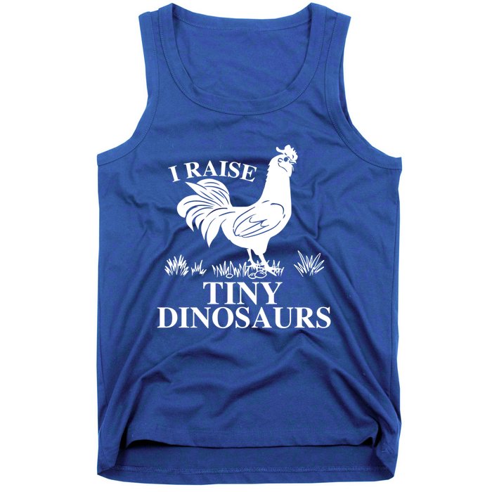 I Raise Tiny Dinosaurs Vintage Retro 70s Chicken Silhouette Gift Tank Top